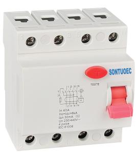 Quality Din Rail Electrical 4P 30mA ELCB Circuit Breaker 415V wholesale