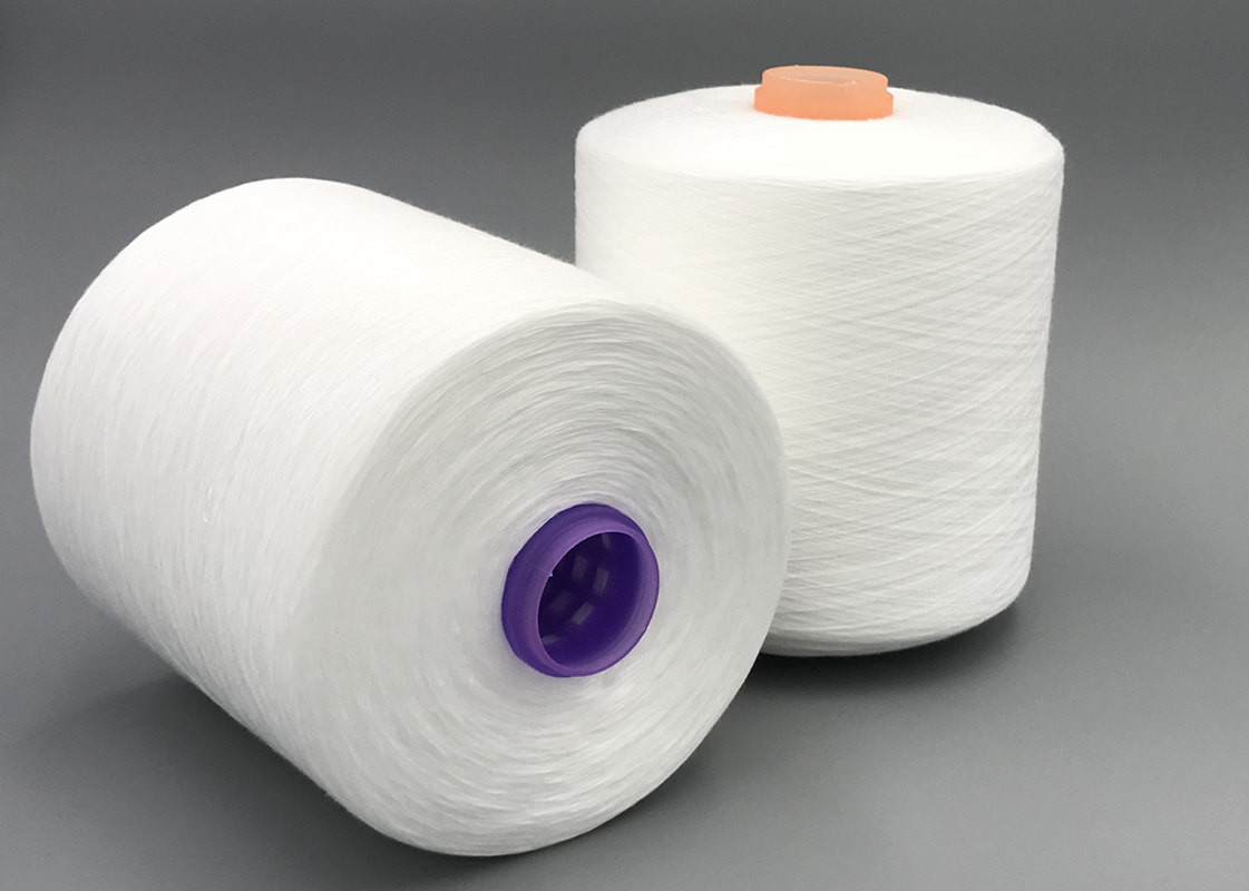 Directly Wholesale 40/3 Raw White Polyester Twisted Yarn For Sewing