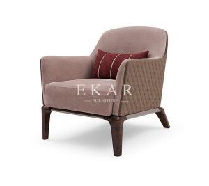 Quality Wooden Leisure Living Room Modern Arm Chair with Ottoman wholesale