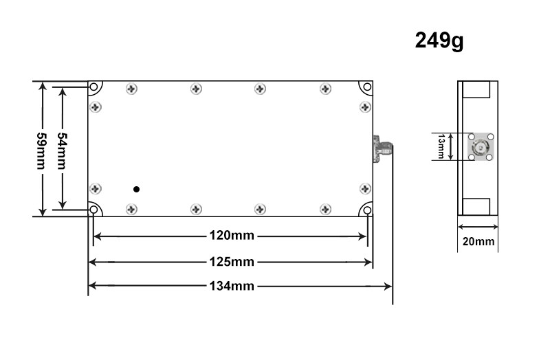 Gan 50W 2.4G Aluminium Shell Jammer Module For Anti Drone