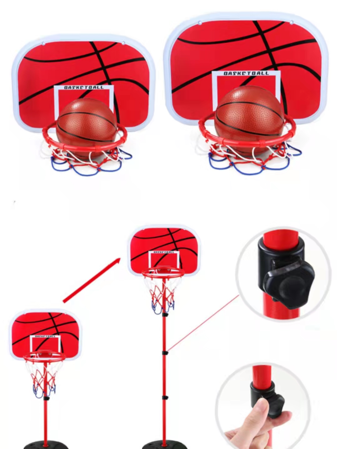 Outdoor Kids Portable Basketball Pole Space Saving Convenient for training