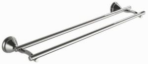 Quality D52624 double towel bar bathroom accessory zinc chrome finish tumbler holder towel bar paper holder soap dish wholesale
