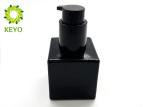 Black Square Glass Bottle With Lock Pump For Cosmetic Package