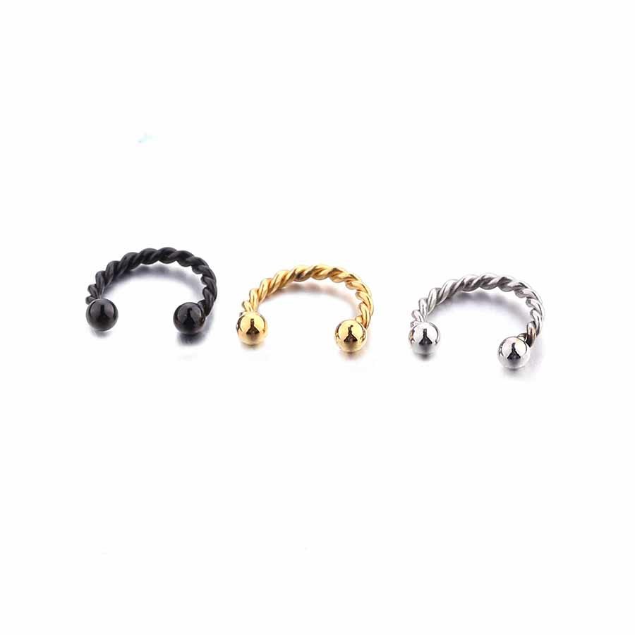 Surgical Steel Twist Eyebrow/ Nose/Ear/ Lip Ring,BCR Body Piercing Earring tragus ring