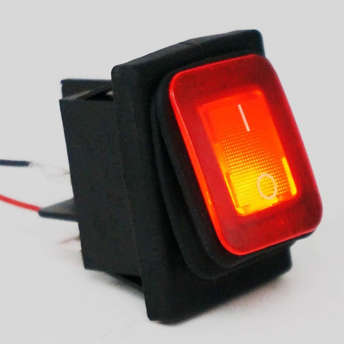 Oil Proof 4 Pin 2 Position On Off Red Green Lamp Rocker Switch With Indicator Light