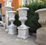 Stone carved Marble planter carved flowerpot sculpture,garden stone garden