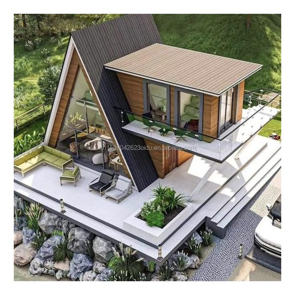 Triangle Shape Container House Wooden Houses Prefab Home with Wall 50/75/100mm
