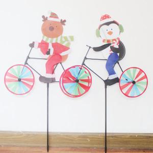 Quality Christmas Bicycle Yard Spinner reindeer and penguin wholesale
