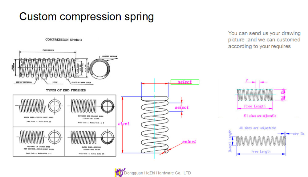 Custom Heavy Duty Aluminum Steel Compression Spring Coil SWP SWC