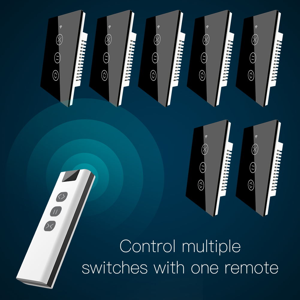 Wireless Remote Curtain Switch WiFi RF 2/3 Way Curtain motor Accessories with Remote Control Wall Touch Switch Tuya Smar