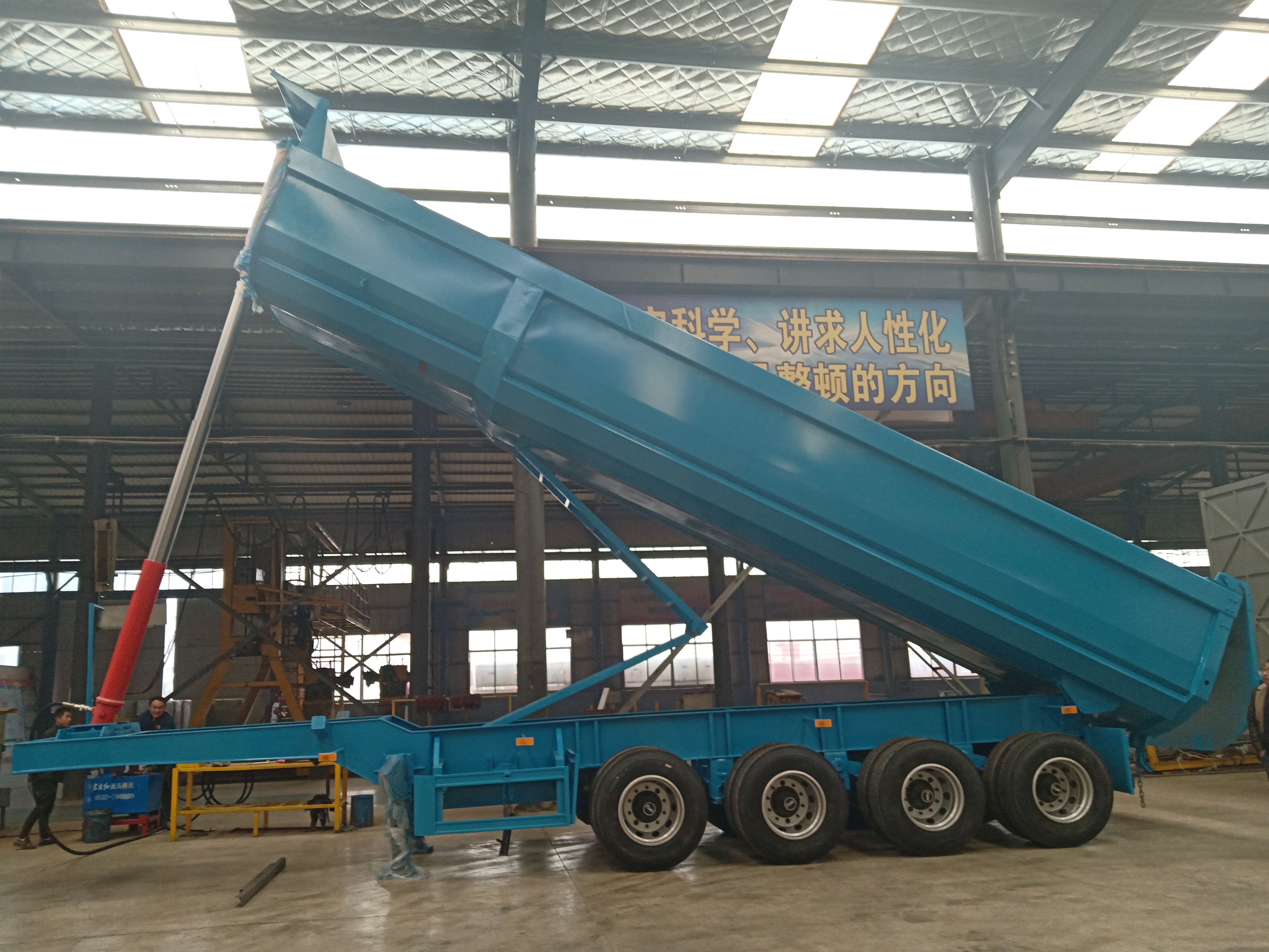 U Shape Rear Tipper Trailer to Kenya with 11.00r20/12r22.5 Tire Size and Fuwa Axle