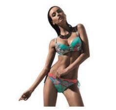 Quality Bikini women swimwear sexy sling low waist halter deep v printed large size big cup plus bust wholesale