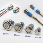 16mm Momentary Latching High Current LED Illuminated IP67 Waterproof Metal Push