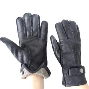 Quality Fashion Deerskin Leather Shearling Gloves Classic Style Customized Size wholesale
