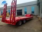 2 Axle 30000kg Lowboy Equipment Trailer With 28 Tons Support Leg