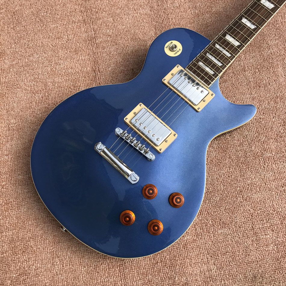 Custom Shop LP Standard 1959 R9 electric guitar, Metallic blue, Rosewood Electric guitar with hard case, Free shipping