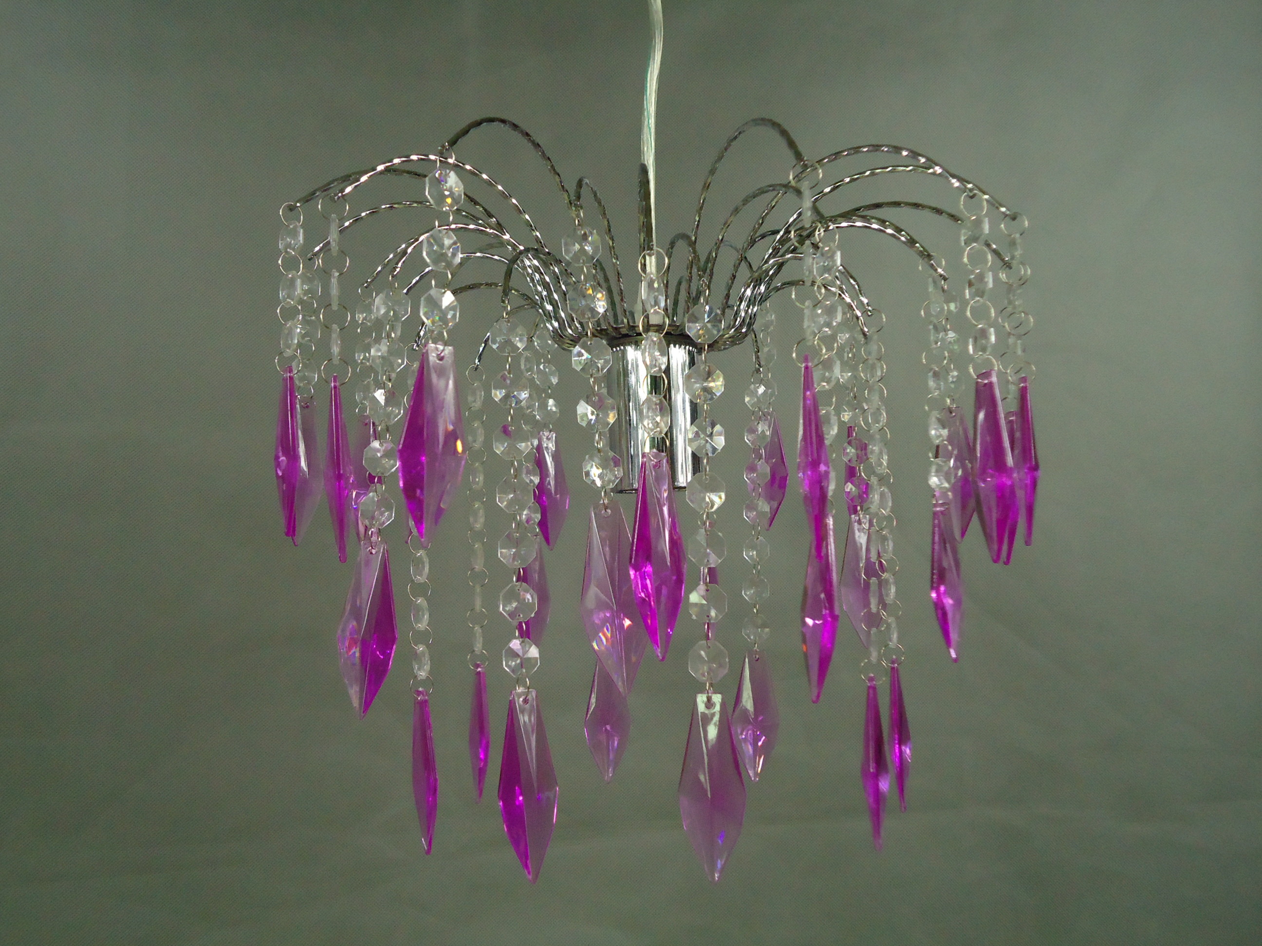 Romantic Pink Acrylic Lamp Shades D250*H180 3 Way Gimbal