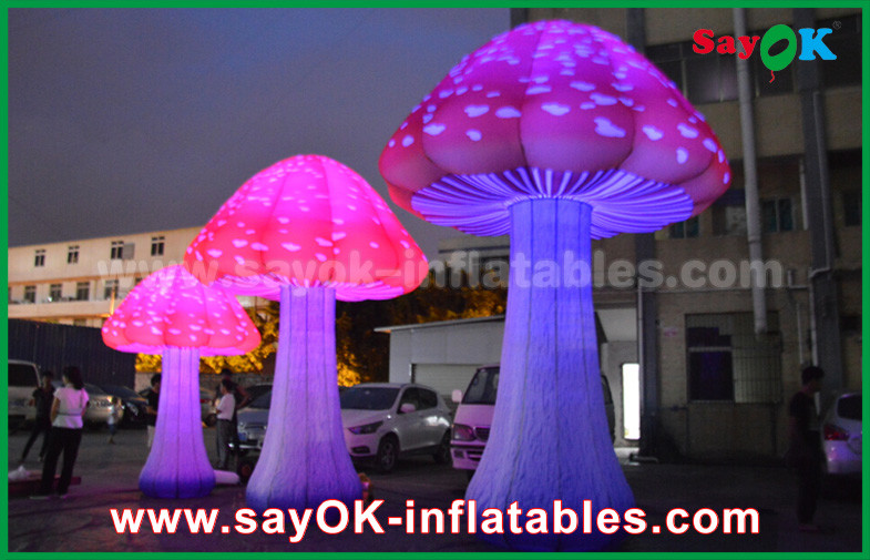 190T Nylon Red 2 - 5 M Mushroom Inflatable Led Light For Advertising / Decoration