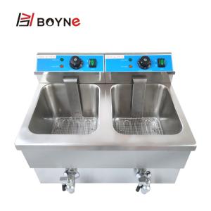Quality 220V Commercial Kitchen Cooking Equipment Deep Fryer Double Tank wholesale