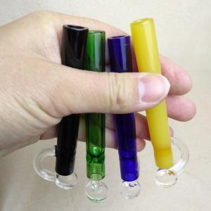 Quality Multiple Colors Glass Hand Pipe For Tobacco Pocket Size 3.9 Inch wholesale