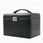 Storage / Gift Leather Jewelry Box Black Color Lightweight For Travel