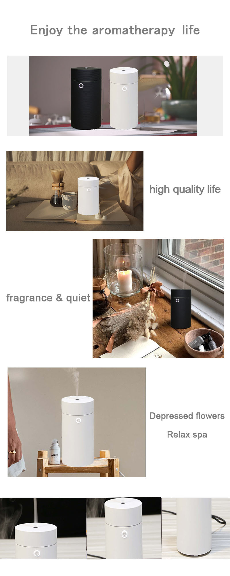 Rubber Appearance USB Powered Portable Plastic Aroma Diffuser