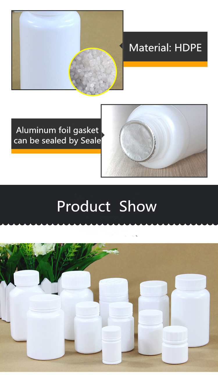 HDPE Round Bottle for Pharmaceutical Capsule and Vitamin Softgel Containers Packaging