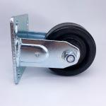 Black High Temperature Casters Zinc Plated Steel Fork 125mm