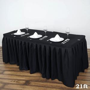 Quality Eco Friendly Disposable Table Skirts , Waterproof Plastic Party Table Skirt wholesale