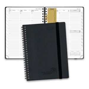 Quality Custom Black Softcover Spiral Bound Planner 2023 Daily Weekly Agenda 6.5x6.8 Inches wholesale