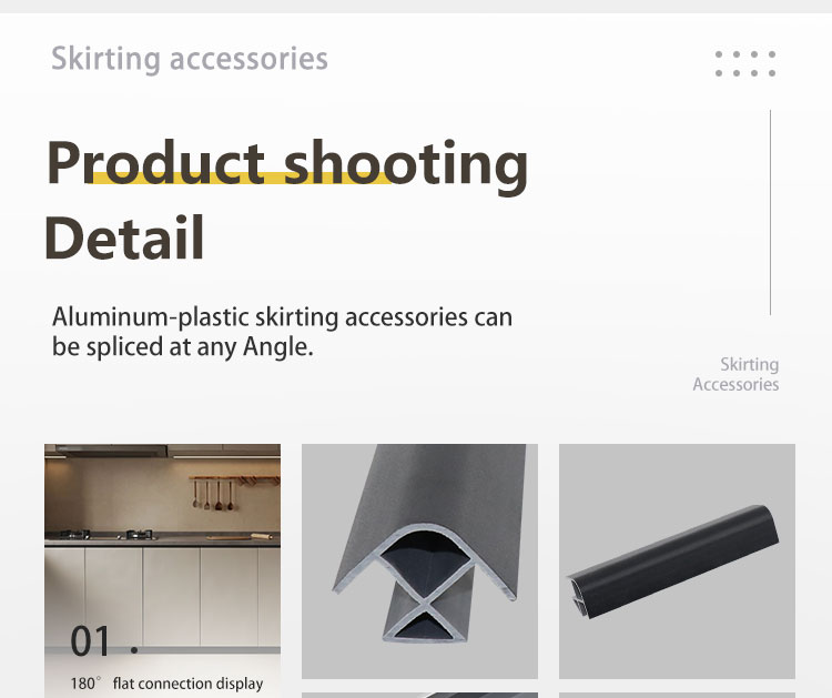 Kitchen Accessory Aluminum Corner Connector for Skirting Board Cabinet Accessory
