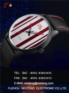 Quality PU leather strap with alloy case and color band special design dial watch wholesale