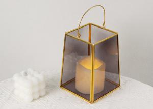 Quality Color fashion storm lantern wax Candlestick glass greenhouse home decoration cover candle holder light wholesale wholesale