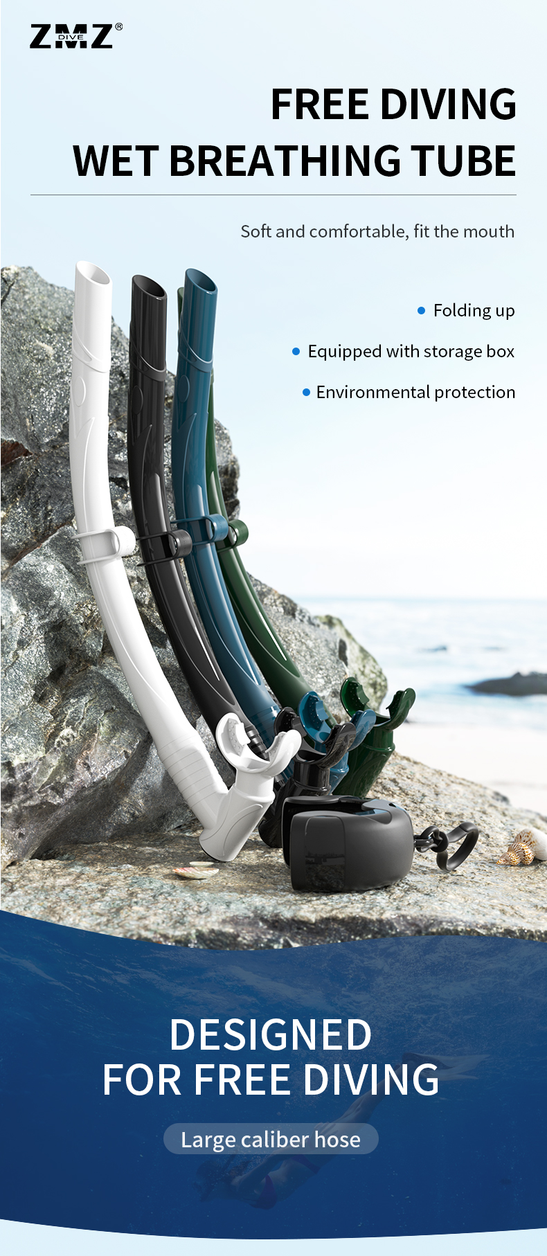 Portable Dive Gear Kit Full Silicone Scuba Free Diving Adult Snorkel Mask