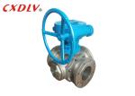 Worm Gear Three Way Stainless Steel Flanged Ball Valve