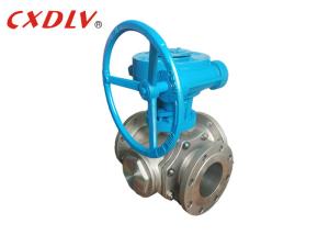 Quality Worm Gear Three Way Stainless Steel Flanged Ball Valve wholesale