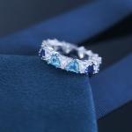 Vintage Geometry Triangle Diamond Sterling Silver CZ Rings S925 Customized