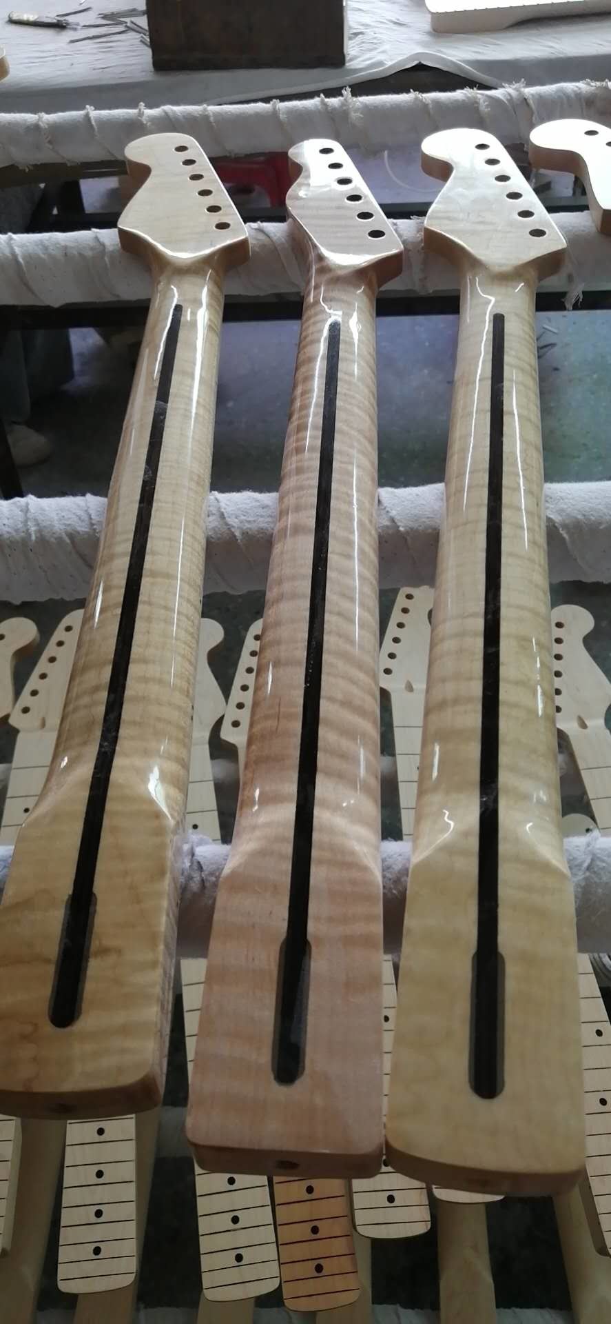 Custom Grand 22 Fret Roasted Maple Electric Guitar Neck for Handmade Tele Guitar Kits Gloss Finished with Bone Nut