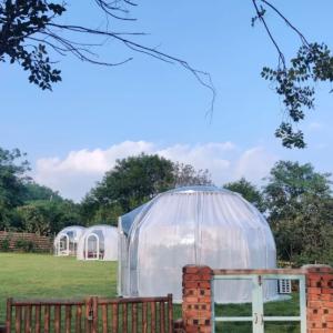 Quality Outdoor Trade Show Tent Hotel Garden Party Luxury Glamping PC Winter Geodesic Dome Tent wholesale