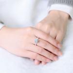 925 Sterling Silver Round Cut Brilliant Cubic Zirconia Ring Lady's Jewelry