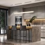 PVC Laminate Wood Hanging Kitchen Cabinets From Ceiling