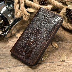 Minibook Credit Leather Wallet with Long Zipper Luxury Handbags