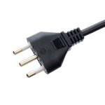 Commercial 3 Pin 16A Plug C5 Clover Connector Black Italia Standard Extension