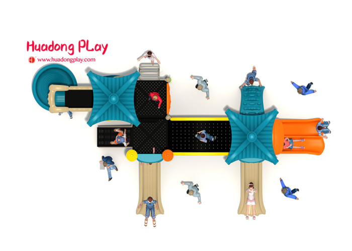 LLDPE Material Outdoor Playground Slides Pipe Galvanized Treated Easy Maintain