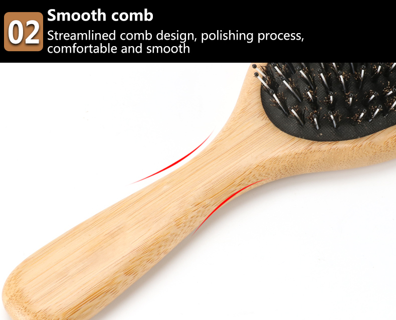 Laser Vent Wide Tooth Boar Bristle Hair Comb Wooden Anti Static Hair Brush For Women