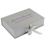 Foil Logo Silver Glitter Paper Custom Wig Packaging Boxes Luxury With Ribbon