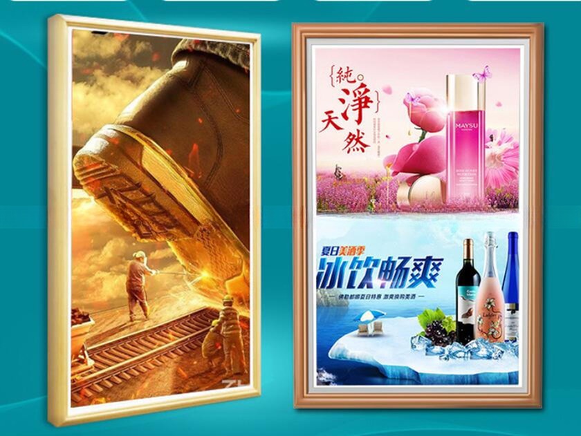 UHD 65" inch Large LCD LED digital video photo frame with Wood frame for NFT advertising display with wooden frame monitor