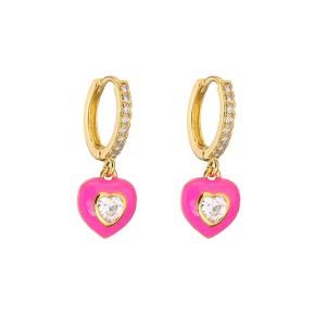 Quality Colorful 18K Gold Jewelry DIY Heart Pendant Zircon Earrings wholesale