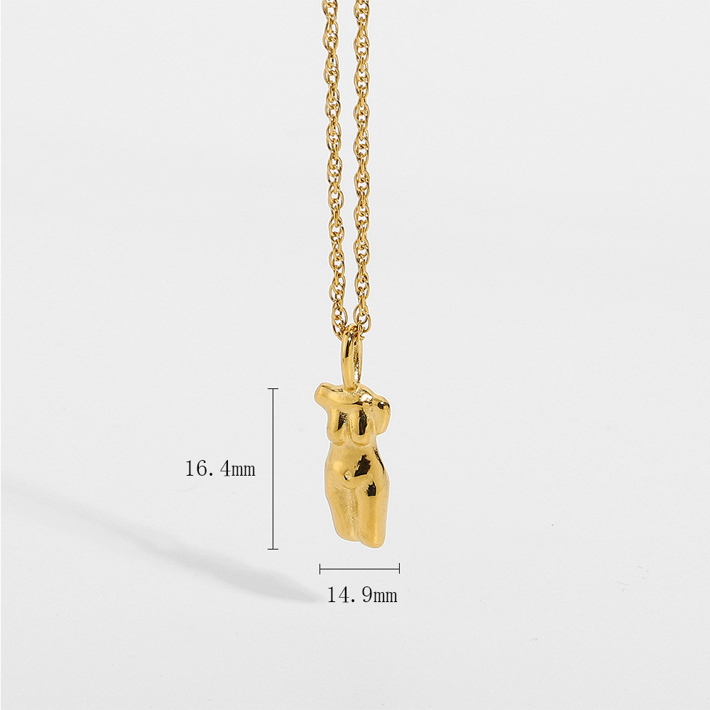 OEM 18in 18K Gold Plated Pendant Girls Jewelry Body Shape Necklace