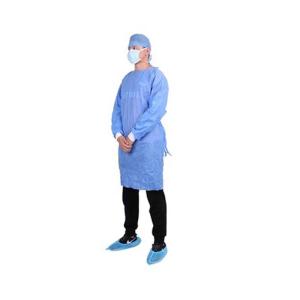 Quality Elastic Disposable Surgeon Gown Acid Proof Hook Loop Collar Fluid Resistant wholesale